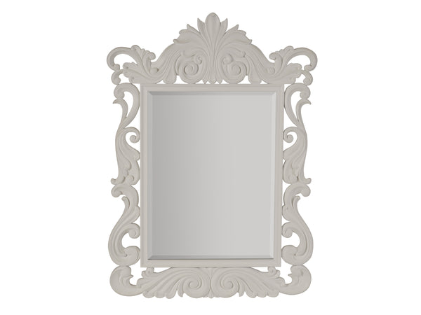 Lexington Barclay Butera Aries Decorative Mirror With Elegant Pierced Carving And Beveled Edge For Stunning Home Decor Polo Mallet White  937-204