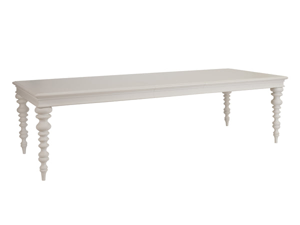 Lexington Barclay Butera Palazzo Elegant Rectangular Dining Table With Expandable Leaves For Hosting Up To 12 Guests Polo Mallet White  937-877