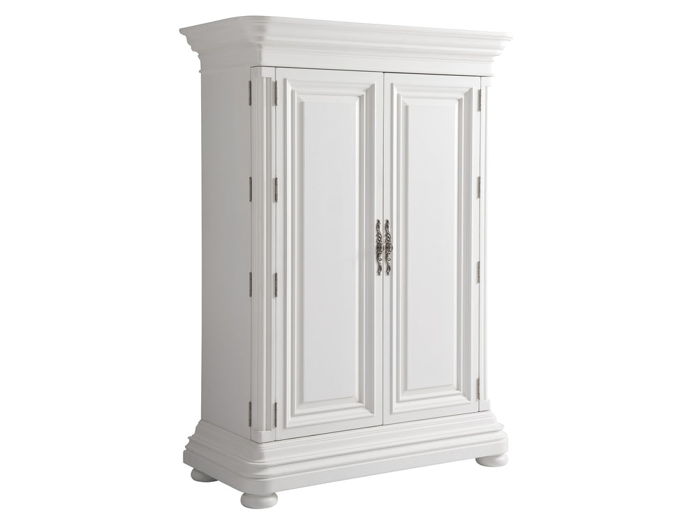 Lexington Barclay Butera Grand Villa Cabinet: Elegant 63-inch Storage Solution With Adjustable Shelves And Soft-closing Drawers Polo Mallet White  937-975c