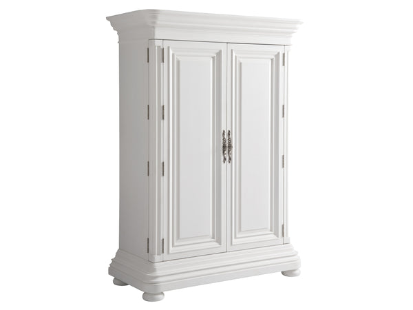 Lexington Barclay Butera Grand Villa Cabinet: Elegant 63-inch Storage Solution With Adjustable Shelves And Soft-closing Drawers Polo Mallet White  937-975c