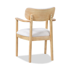 English Elm Indoor Beige Upholstered Dining Chairs Set of 2 Rubberwood Frame for Modern Kitchens Natural N772P389535N