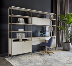 Sunpan Ambrose Modular Bookcase - Modern Oak Design with Elegant Iron Frame, Perfect for Any Space Small - 20.5W x 16.5D x 82.75H