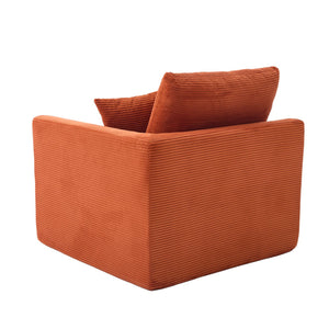 English Elm UNITED Cloud Couch Modular Sectional Sofa with Corduroy Cover, Ergonomic 2-Seater, No Assembly Needed Orange W1568P371118