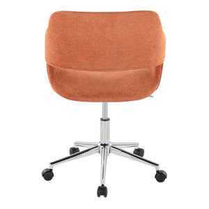 English Elm Contemporary Sculpted Low Back Task Chair with Chrome Base for Home Office Orange B202P223910