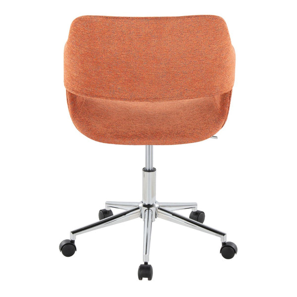 English Elm Contemporary Sculpted Low Back Task Chair with Chrome Base for Home Office Orange B202P223910