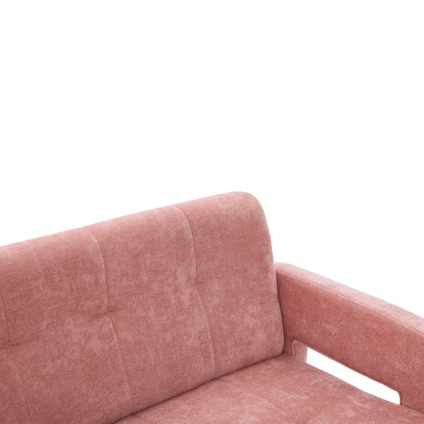 English Elm Nordic Ergonomic Double Armchair Upholstered Chenille Two-Seater Sofa 550lb Capacity Compact Lounge Chair Pink W395P380535