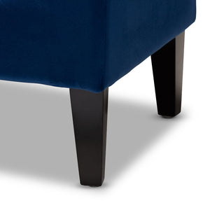 Baxton Studio Baxton Studio Perret Luxurious Royal Blue Velvet Bench with Espresso Wood Frame & Elegant Tufting TSF7739-Dark Royal Blue/Black-Bench