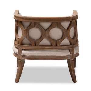 Baxton Studio Baxton Studio Esme Barrel Chair: Elegant Beige Linen Upholstery & White-Washed Oak Frame Design TSF9911-Beige/Natural Oak-CC