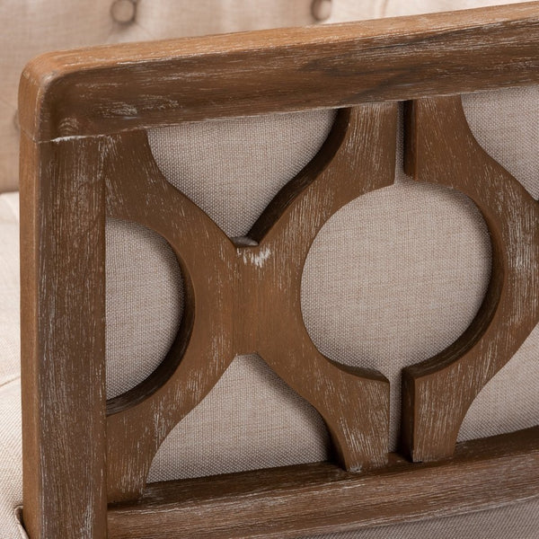 Baxton Studio Baxton Studio Esme Barrel Chair: Elegant Beige Linen Upholstery & White-Washed Oak Frame Design TSF9911-Beige/Natural Oak-CC