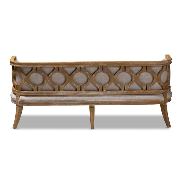 Baxton Studio Baxton Studio Elegant French Provincial Beige Linen Sofa with White-Washed Oak Frame & Comfort TSF99113-Beige/Natural Oak-SF