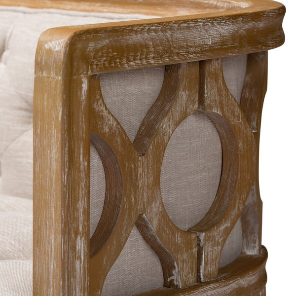 Baxton Studio Baxton Studio Elegant French Provincial Beige Linen Sofa with White-Washed Oak Frame & Comfort TSF99113-Beige/Natural Oak-SF