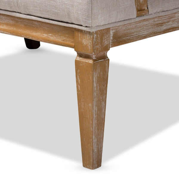 Baxton Studio Baxton Studio Elegant French Provincial Beige Linen Sofa with White-Washed Oak Frame & Comfort TSF99113-Beige/Natural Oak-SF