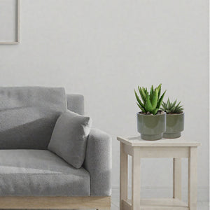 English Elm 3 Pieces Ceramic Flowerpot Set - Handcrafted Antique Light Green Planters For Stylish Spaces W3273P321545