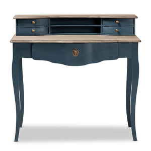 Baxton Studio Baxton Studio Celestine French Provincial Blue Spruce Desk - Elegant Workspace with Ample Storage Solutions CES2-Blue Spruce-Desk