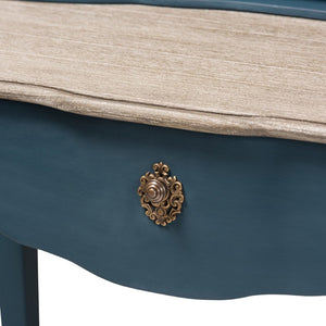 Baxton Studio Baxton Studio Celestine French Provincial Blue Spruce Desk - Elegant Workspace with Ample Storage Solutions CES2-Blue Spruce-Desk