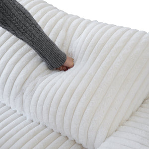 English Elm Pixel Modern Modular Sofa - Versatile Beige Corduroy L-Shaped Sectional For Cozy Living Spaces B341S00034-GIGA