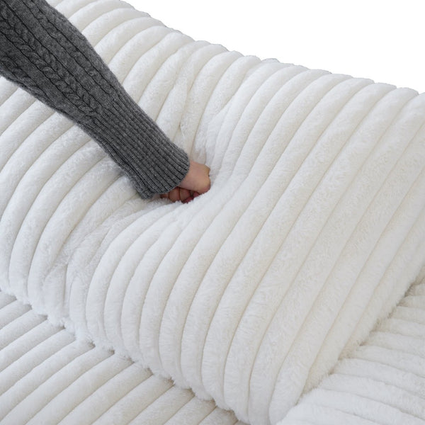 English Elm Pixel Modern Modular Sofa - Versatile Beige Corduroy L-Shaped Sectional For Cozy Living Spaces B341S00034-GIGA