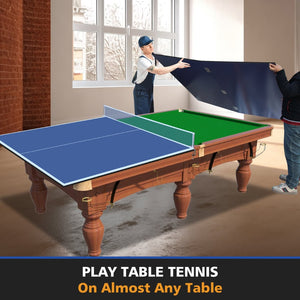English Elm 8ft Foldable Mdf Ping Pong Conversion Top for Solo Practice and Indoor Play Blue W1408P262534