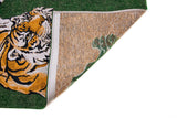 Louis de Pootere Pop Tiger 100% PET Poly Mechanically Woven Jacquard Flatweave Novelty / Seasonal Rug Green On Fire 7'10"