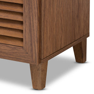 Baxton Studio Baxton Studio Coolidge Contemporary Walnut Shoe Cabinet with Drawer for Organized Entryway Storage 5-Shelf FP-03LV-Walnut