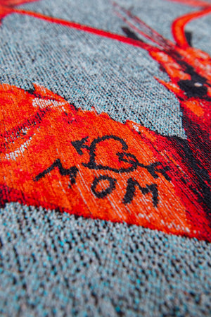 Louis de Pootere Pop Lobster 100% PET Poly Mechanically Woven Jacquard Flatweave Novelty / Seasonal Rug Steam Red 7'10"