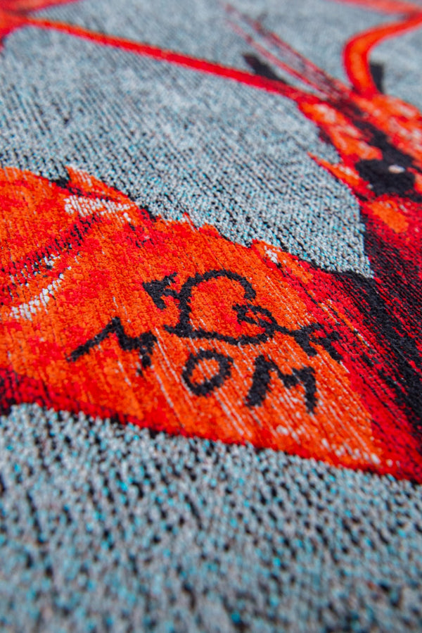 Louis de Pootere Pop Lobster 100% PET Poly Mechanically Woven Jacquard Flatweave Novelty / Seasonal Rug Steam Red 7'10"