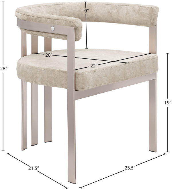 Marcello Beige Velvet Dining Chair 938Beige-C Meridian Furniture