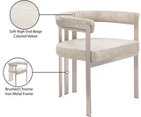 Marcello Beige Velvet Dining Chair 938Beige-C Meridian Furniture