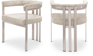 Marcello Beige Velvet Dining Chair 938Beige-C Meridian Furniture