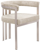 Marcello Beige Velvet Dining Chair 938Beige-C Meridian Furniture