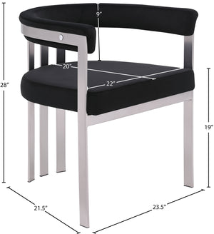 Marcello Black Velvet Dining Chair 938Black-C Meridian Furniture
