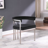 Marcello Black Velvet Dining Chair 938Black-C Meridian Furniture