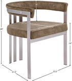 Marcello Brown Velvet Dining Chair 938Brown-C Meridian Furniture