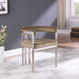 Marcello Brown Velvet Dining Chair 938Brown-C Meridian Furniture