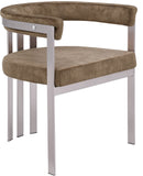 Marcello Brown Velvet Dining Chair 938Brown-C Meridian Furniture