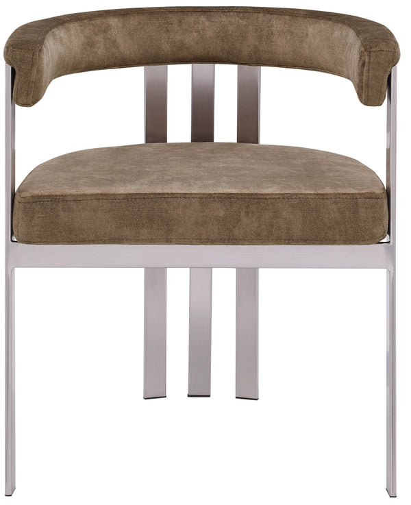 Marcello Brown Velvet Dining Chair 938Brown-C Meridian Furniture