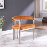 Marcello Cognac Velvet Dining Chair 938Cognac-C Meridian Furniture