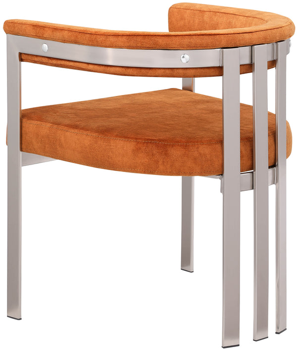 Marcello Cognac Velvet Dining Chair 938Cognac-C Meridian Furniture