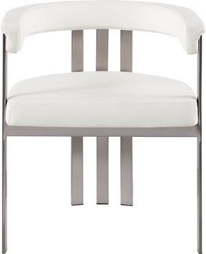 Marcello Cream Vegan Leather Dining Chair 938Cream-C Meridian Furniture