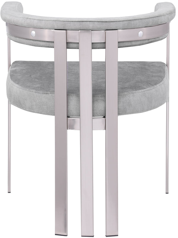 Marcello Grey Velvet Dining Chair 938Grey-C Meridian Furniture