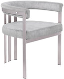 Marcello Grey Velvet Dining Chair 938Grey-C Meridian Furniture