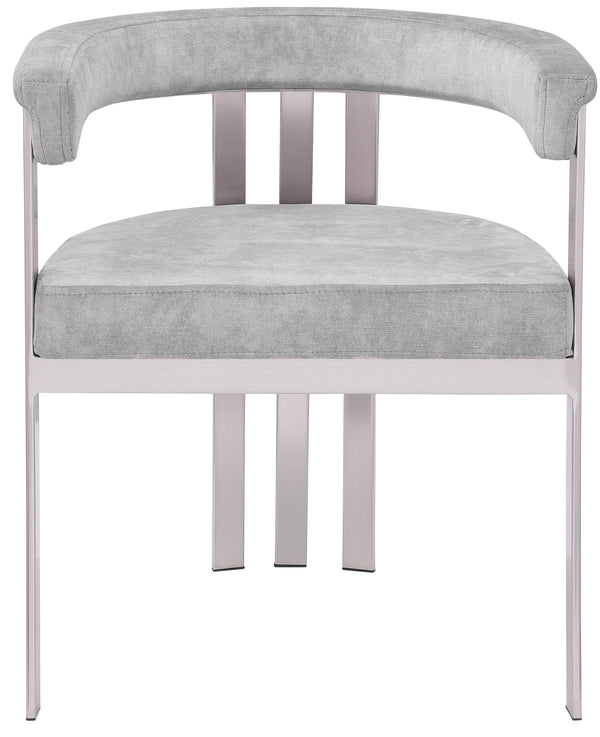 Marcello Grey Velvet Dining Chair 938Grey-C Meridian Furniture