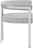 Marcello Grey Velvet Dining Chair 938Grey-C Meridian Furniture