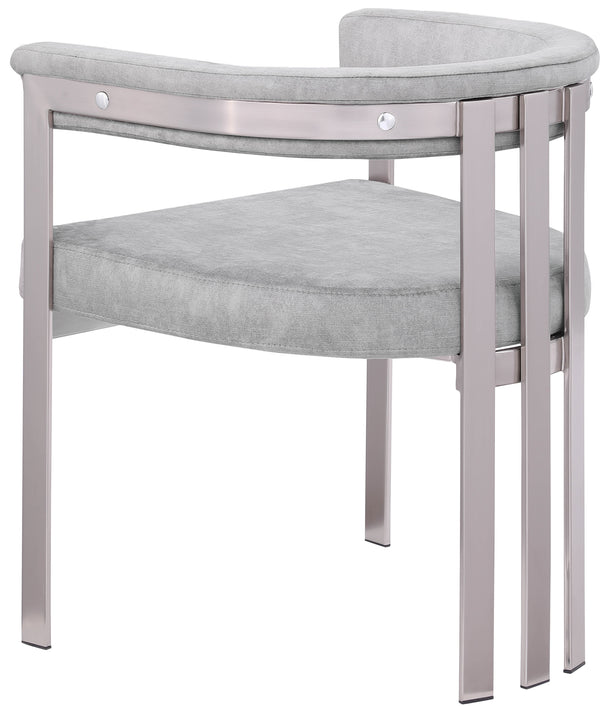 Marcello Grey Velvet Dining Chair 938Grey-C Meridian Furniture