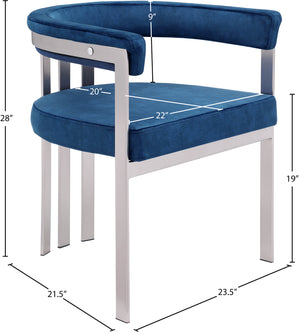 Marcello Navy Velvet Dining Chair 938Navy-C Meridian Furniture