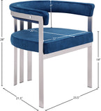 Marcello Navy Velvet Dining Chair 938Navy-C Meridian Furniture