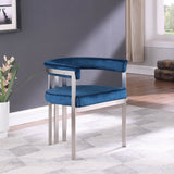 Marcello Navy Velvet Dining Chair 938Navy-C Meridian Furniture