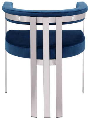 Marcello Navy Velvet Dining Chair 938Navy-C Meridian Furniture