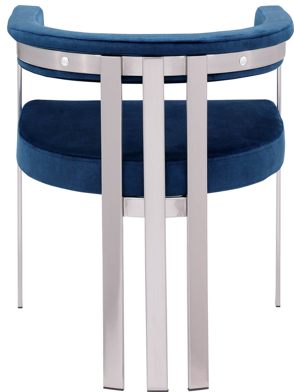 Marcello Navy Velvet Dining Chair 938Navy-C Meridian Furniture