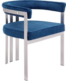 Marcello Navy Velvet Dining Chair 938Navy-C Meridian Furniture